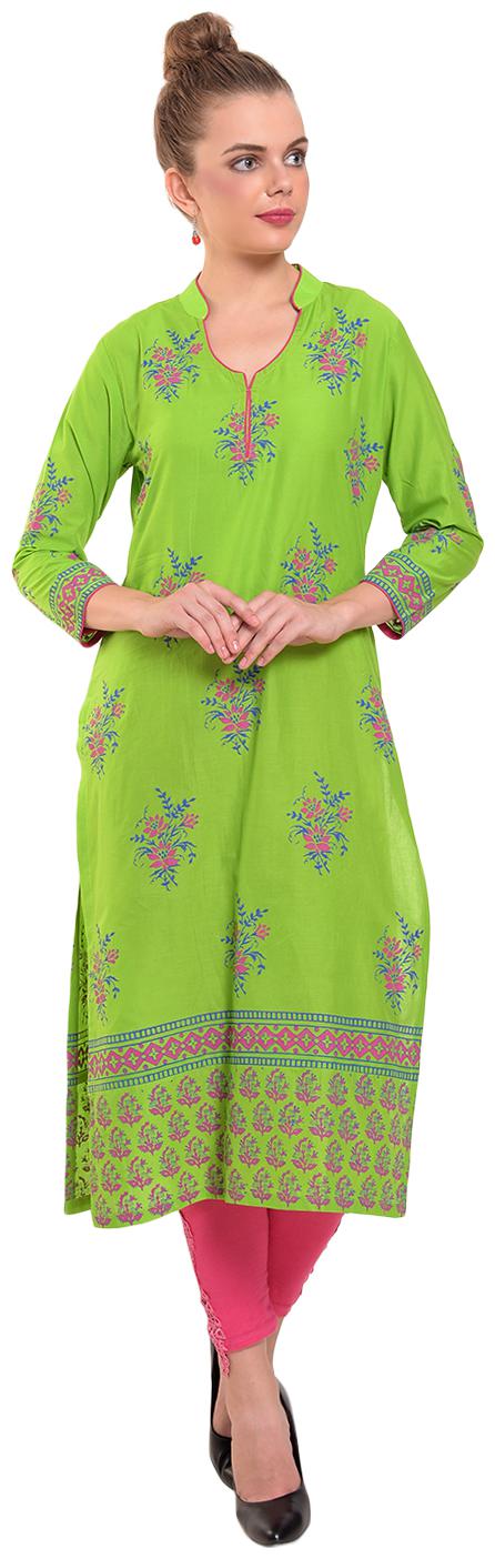 

Tamanna Women Green Printed Straight Kurta