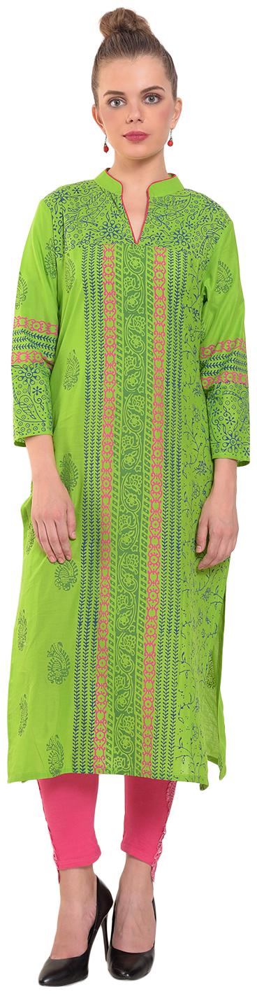 

Tamanna Women Green Printed Straight Kurta