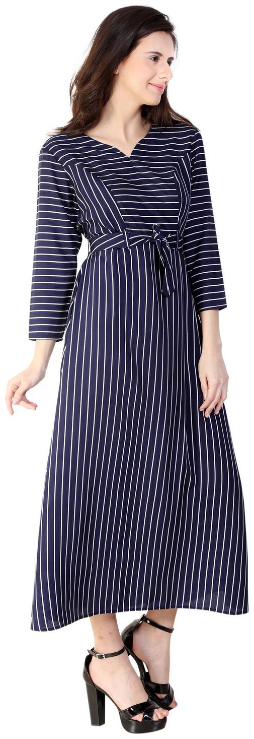 

Tamannah Navy Crepe A-Line Kurti