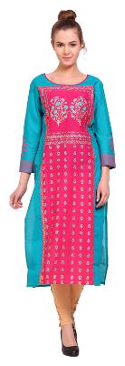 

Tamannah Pink Cotton Printed Kurtas