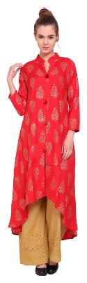 

Tamannah Red Rayon Printed Kurtas