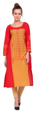 

Tamannah red Cotton Printed Kurtas
