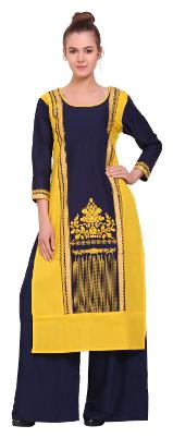 

Tamannah yellow Cotton Printed Kurtas