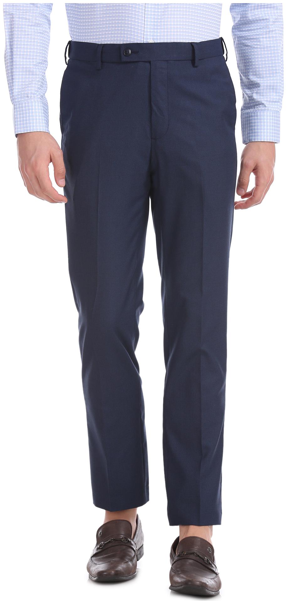 

Arrow Men Solid Tapered Fit Formal Trouser - Blue