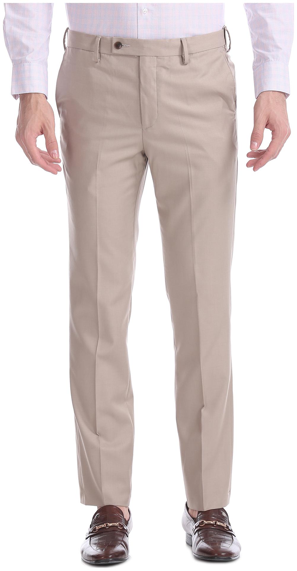 

Arrow Men Brown Solid Tapered fit Regular trousers