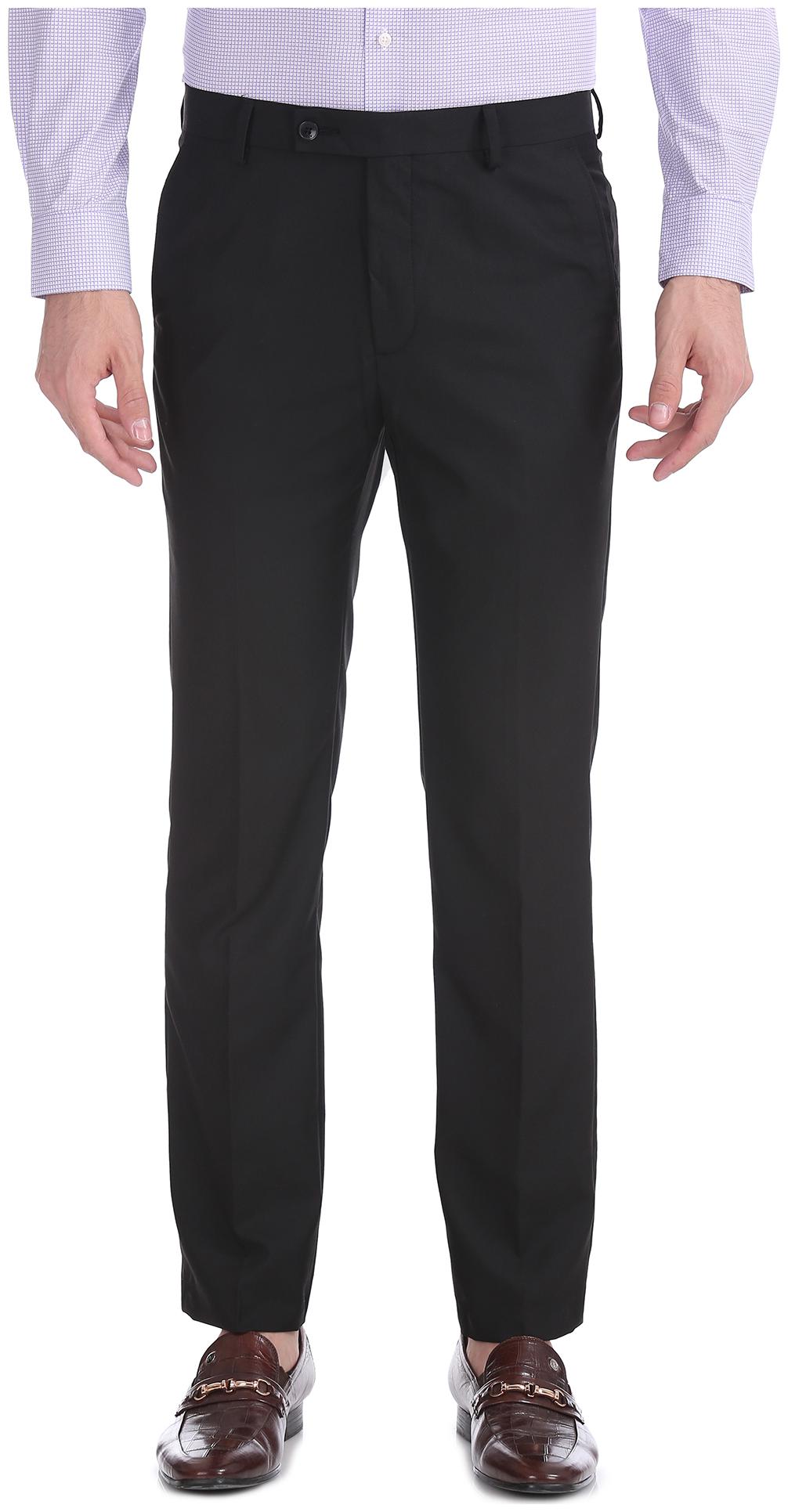 

Arrow Men Black Solid Tapered fit Regular trousers