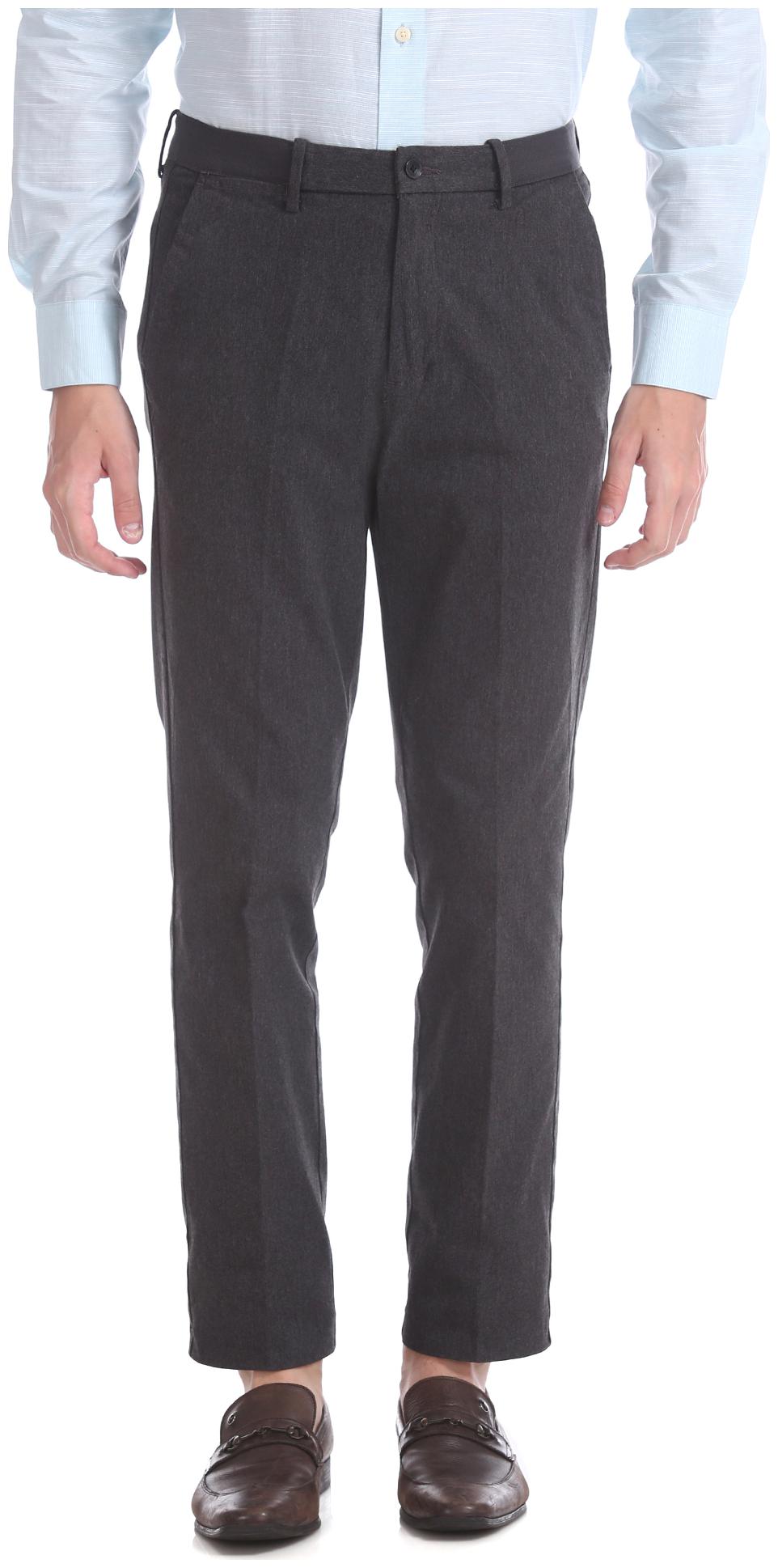 

Arrow Men Solid Tapered Fit Formal Trouser - Grey