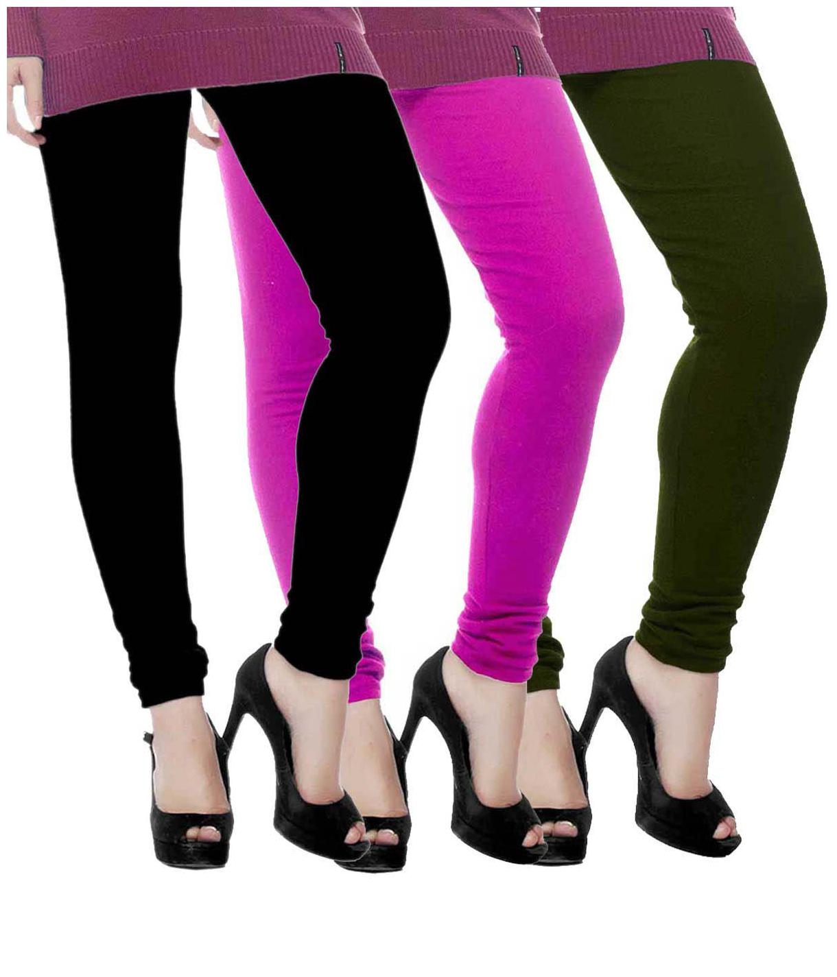 

TBZ Woolen Leggings for Women- Dark Green Magenta Black (Pack of Three) -Large