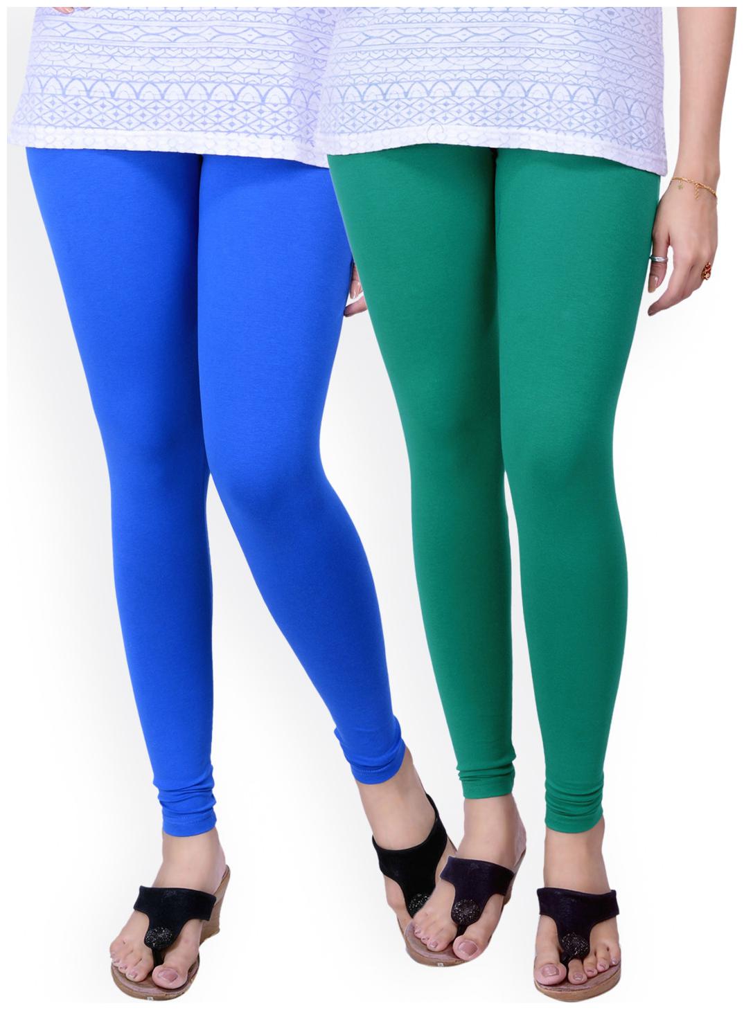 

TCG Comfortable 100 Cotton base Lycra Green Sky Blue Color Leggings Set GL02GRM