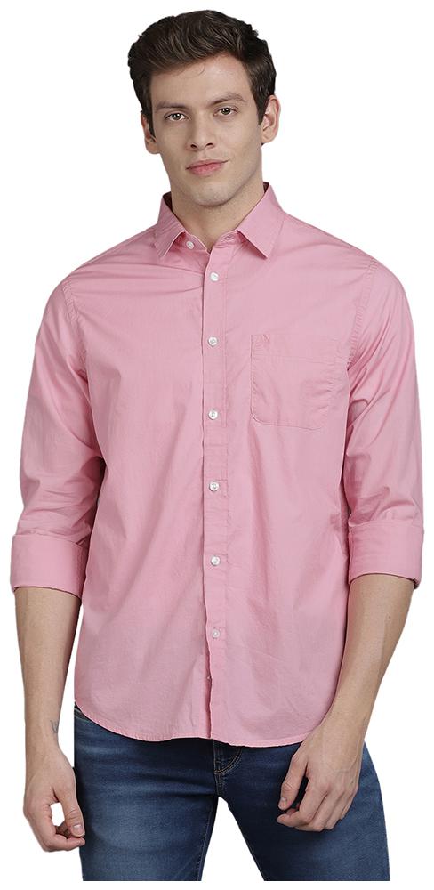 

TED HARBOR Men Pink Solid Slim Fit Casual Shirt