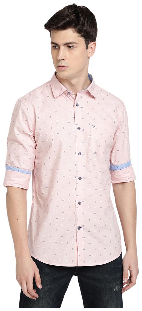 

TED HARBOR Men Pink Printed Slim Fit Casual Shirt