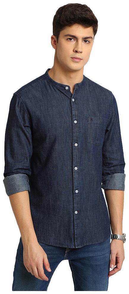 

TED HARBOR Men Blue Solid Slim Fit Casual Shirt