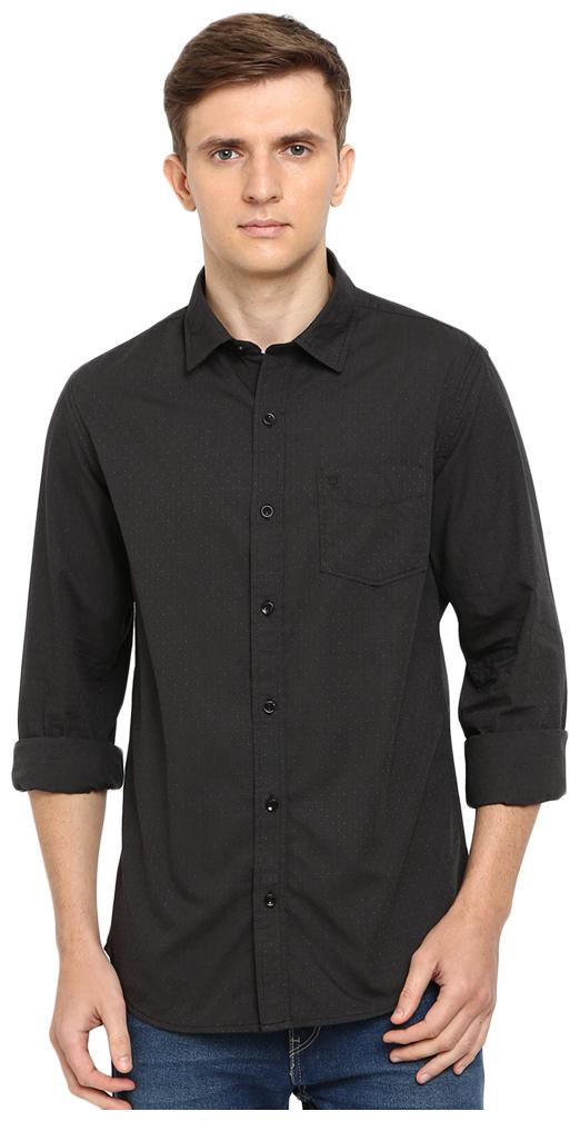 

TED HARBOR Men Black Printed Slim Fit Casual Shirt
