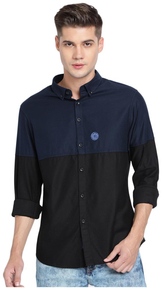 

TED HARBOR Men Blue Solid Slim Fit Casual Shirt