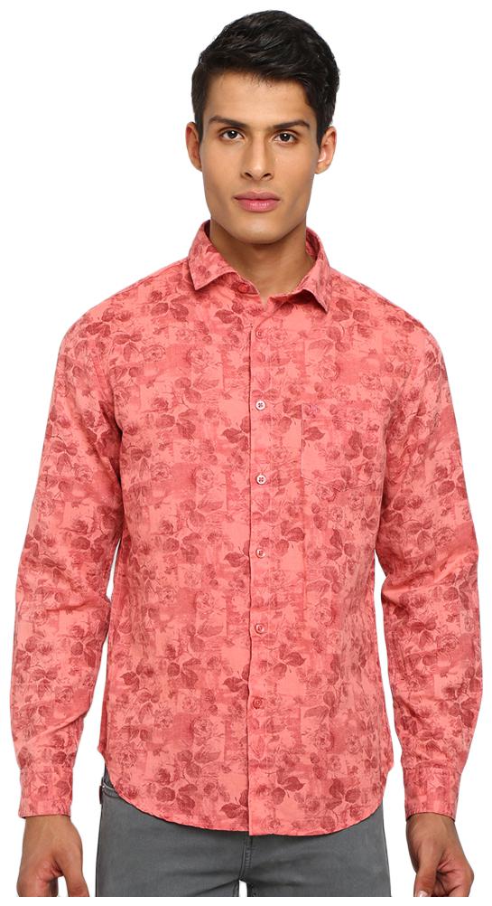 

TED HARBOR Men Pink Floral Slim Fit Casual Shirt