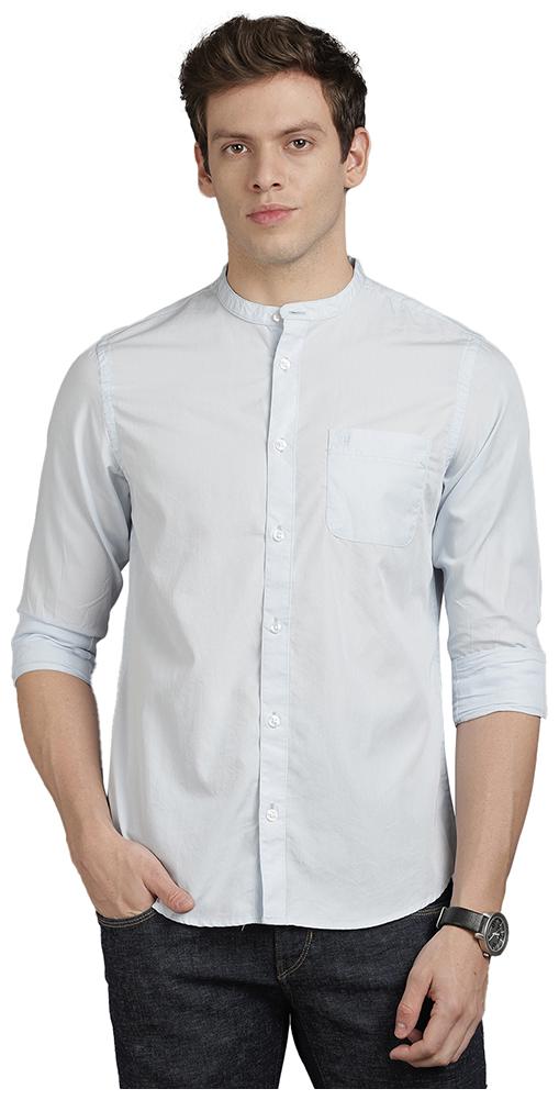 

TED HARBOR Men Blue Solid Slim Fit Casual Shirt