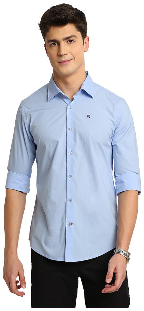 

TED HARBOR Men Blue Solid Slim Fit Casual Shirt