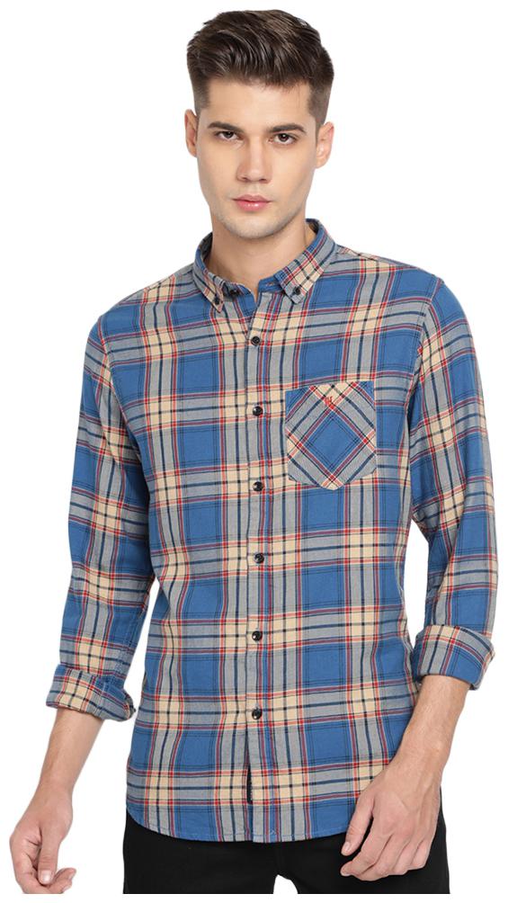 

TED HARBOR Men Multi Checked Slim Fit Casual Shirt