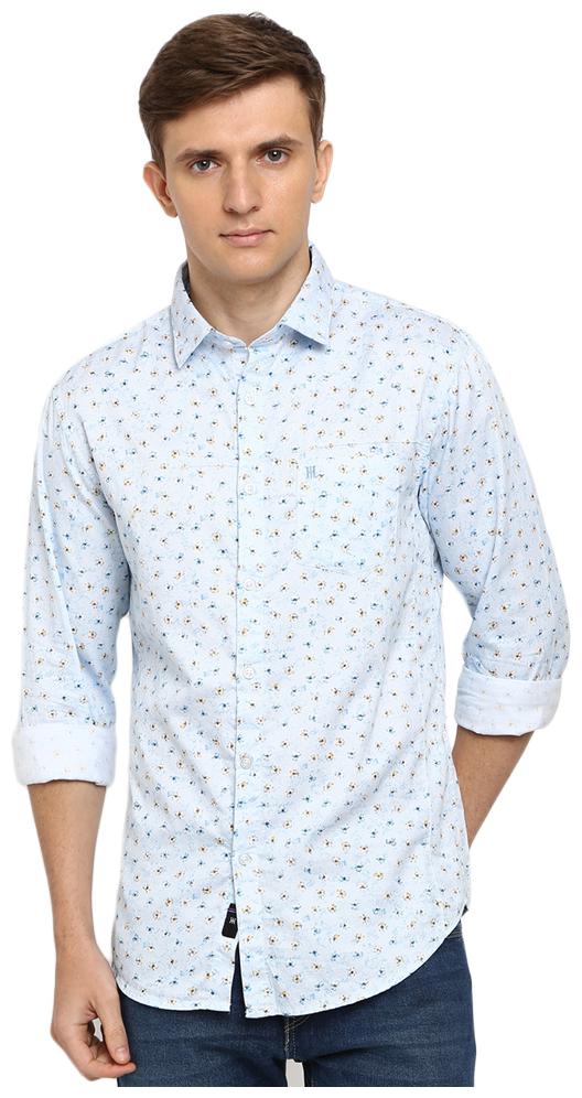 

TED HARBOR Men Blue Floral Slim Fit Casual Shirt