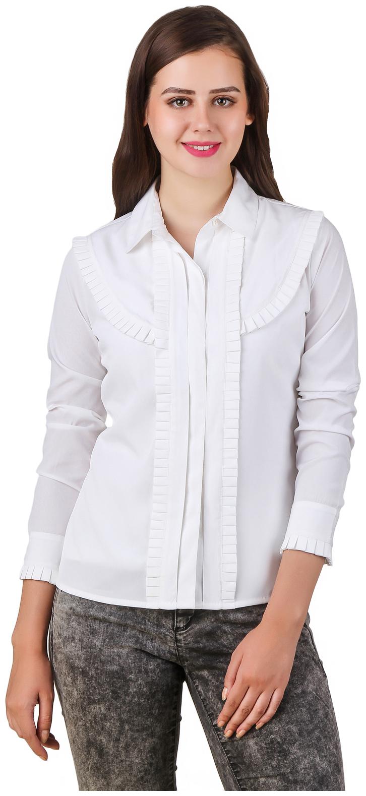 

Texco Women White Solid Regular Fit Shirt