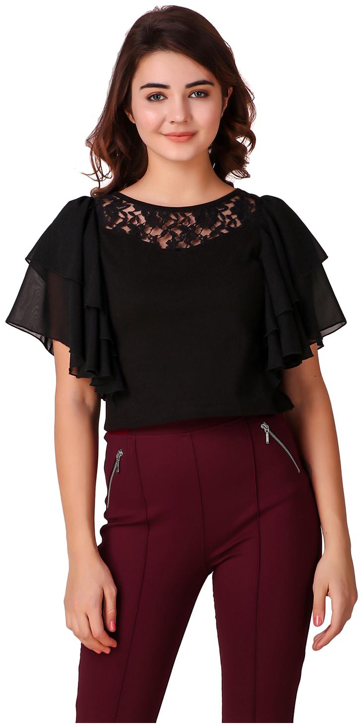 

Texco Women Solid Regular top - Black