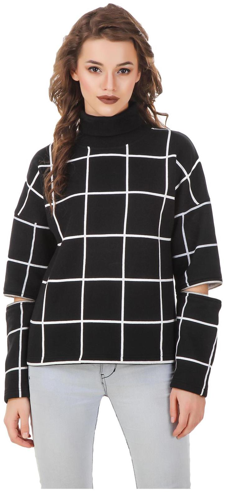 

Texco Women Checked Sweatshirt - Black