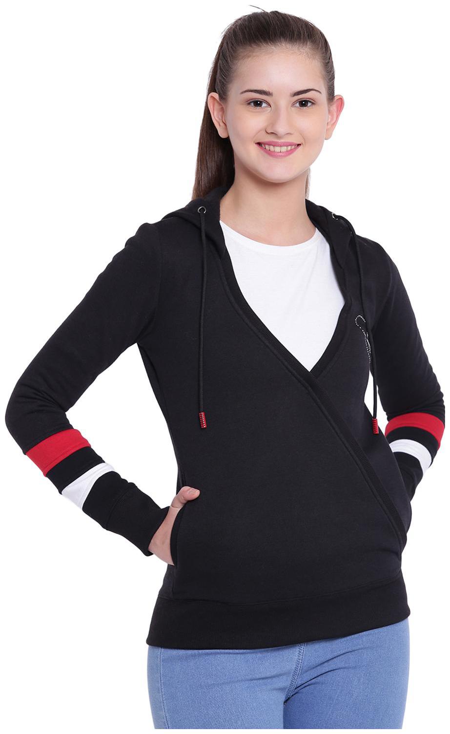 

Texco Women Solid Sweatshirt - Black