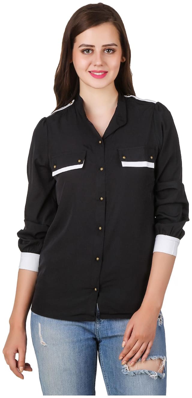 Texco Women Black Solid Regular Fit Shirt