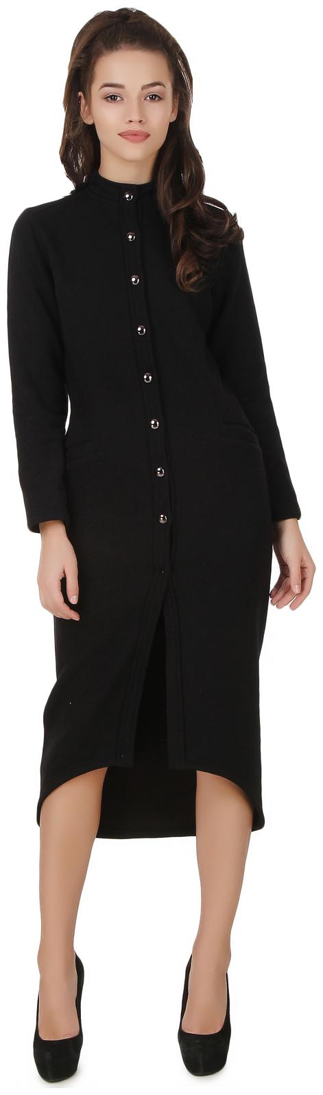 

Texco Black Solid Sheath dress