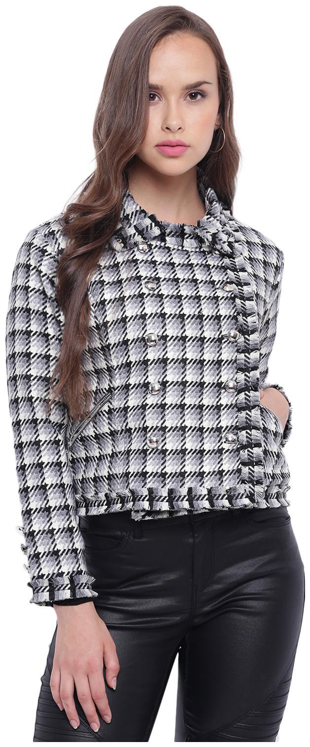 

Texco Women Checked Biker Jacket - Multi