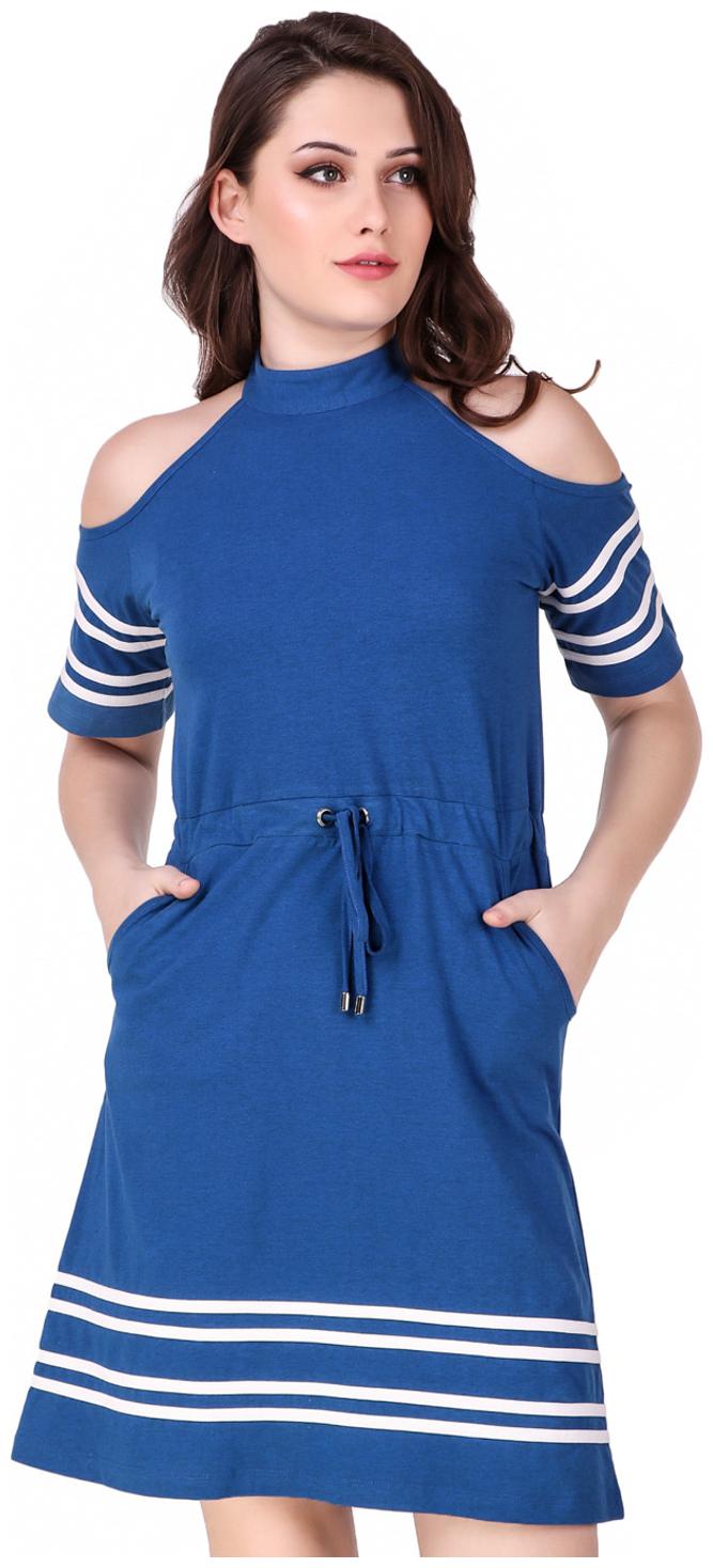 

Texco Blue Solid T shirt dress