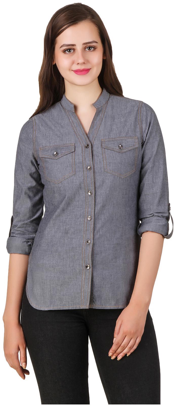 

Texco Women Grey Printed Regular Fit Shirt