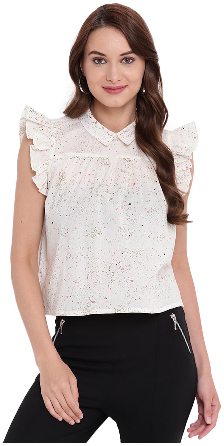 

Texco Women Printed Regular top - White