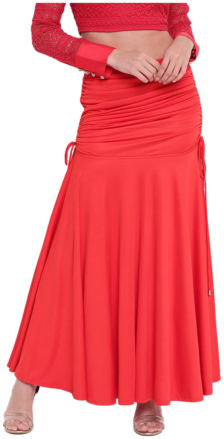 

Texco Solid A-line skirt Maxi Skirt - Red