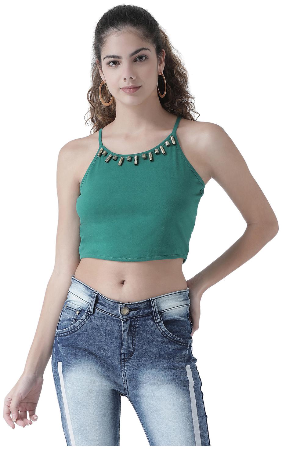 

Texco Women Embellished Regular top - Green