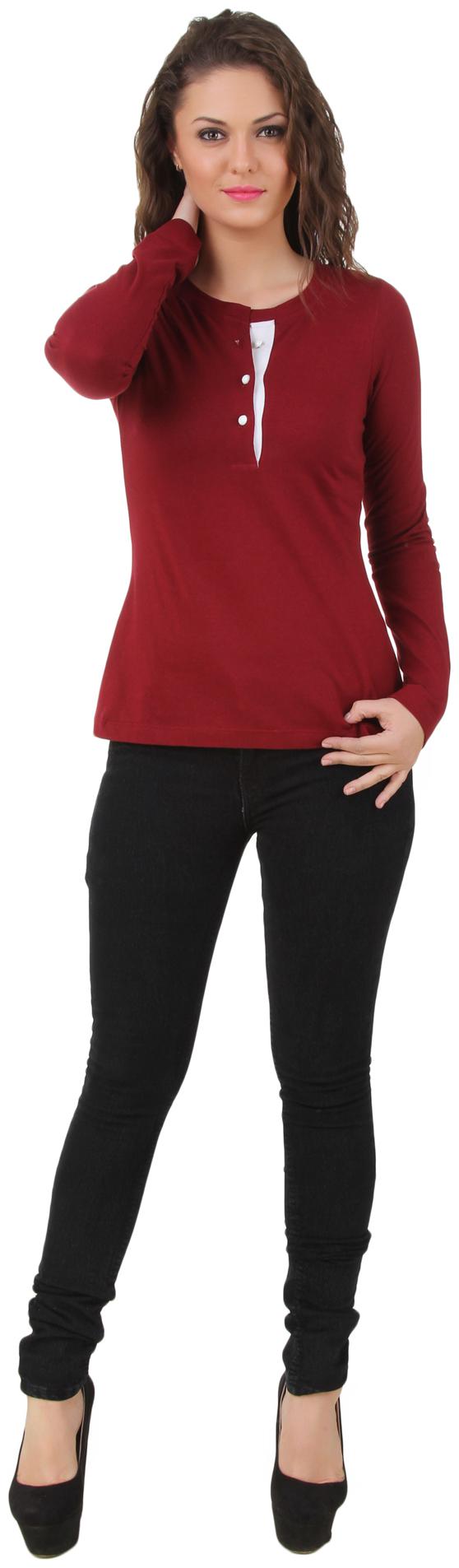

Texco Cotton Jersey Maroon Round Neck Top