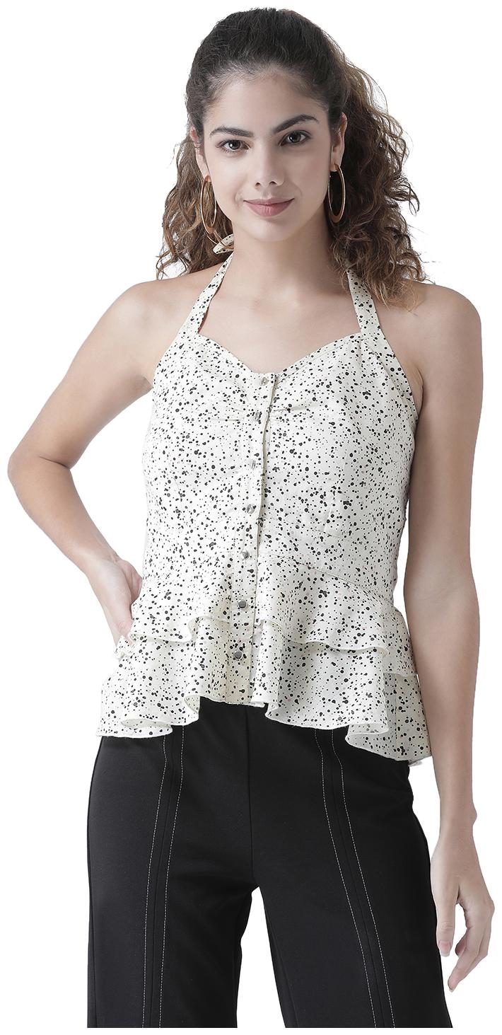 

Texco Women Printed Peplum top - Yellow