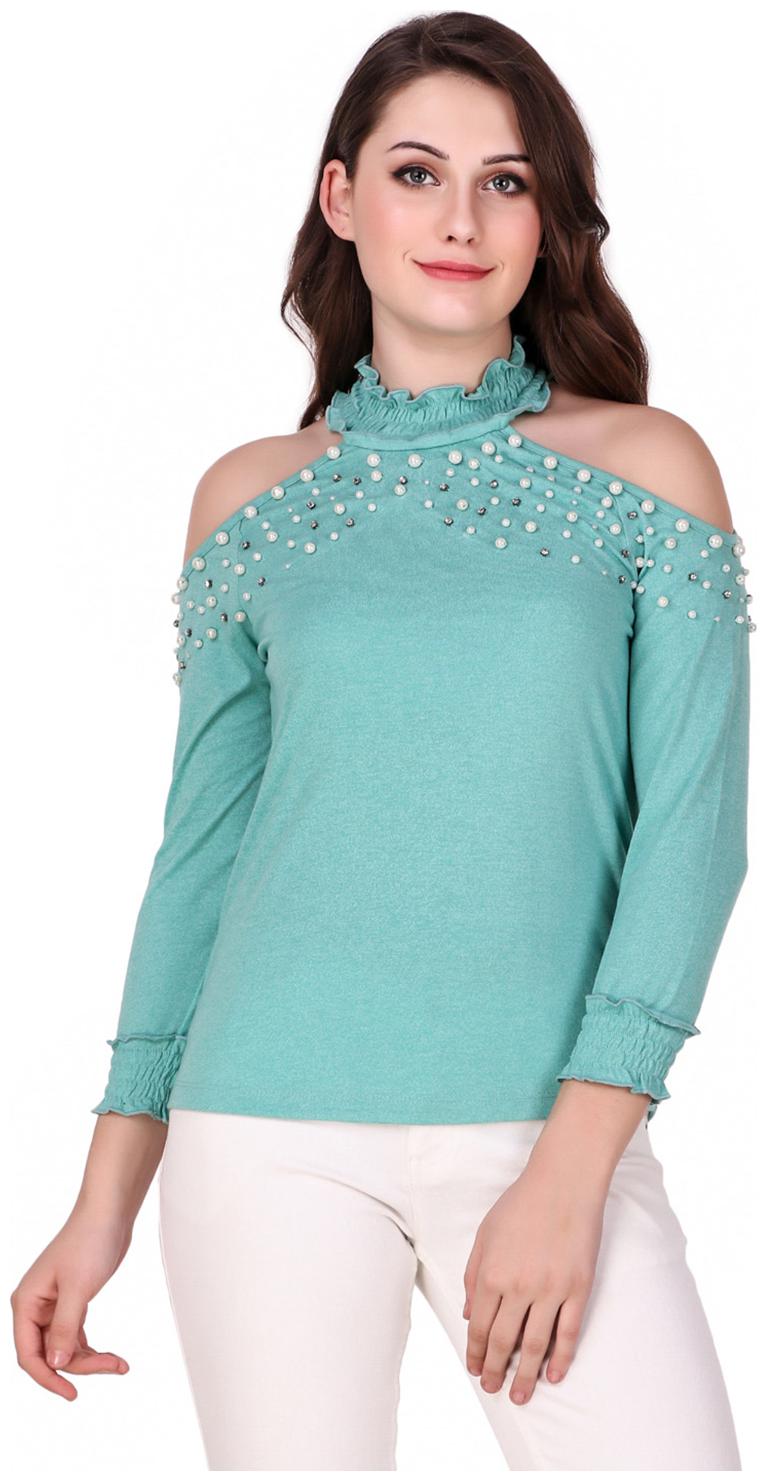 

Texco Women Embellished Regular top - Green