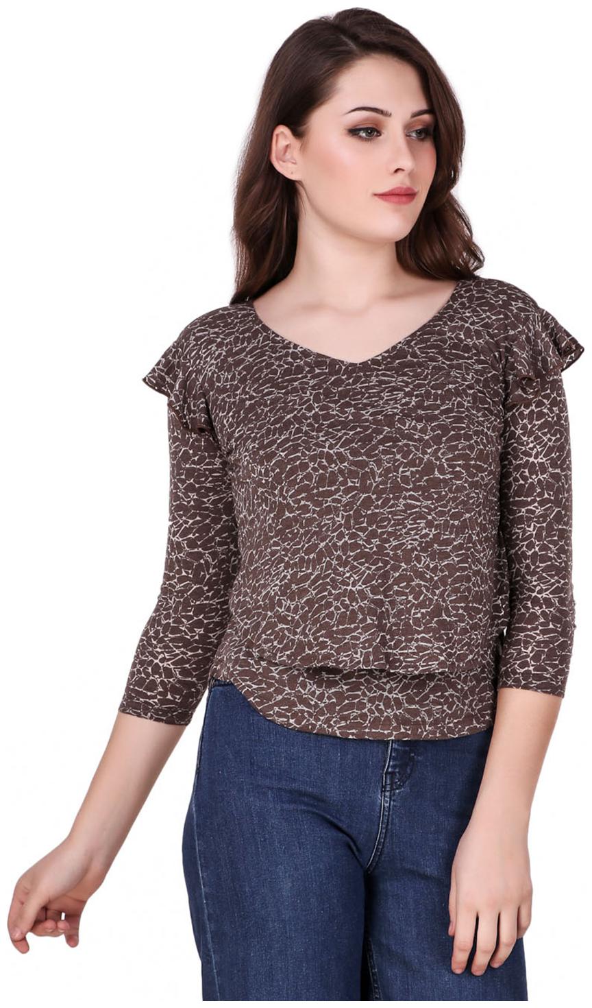 

Texco Women Solid Regular top - Brown