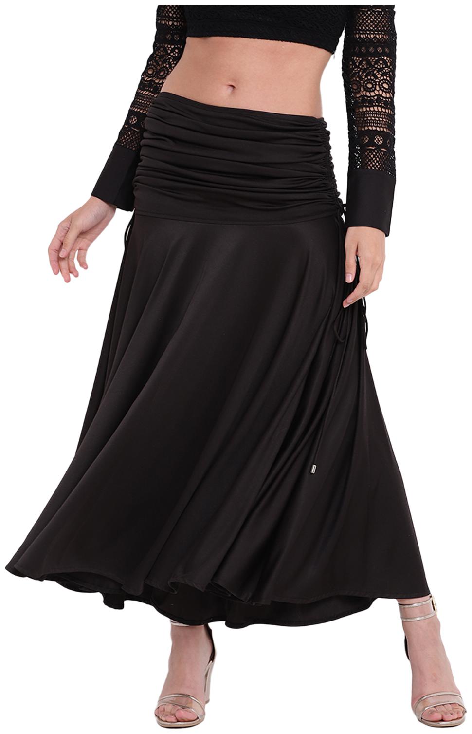 

Texco Solid A-line skirt Maxi Skirt - Black