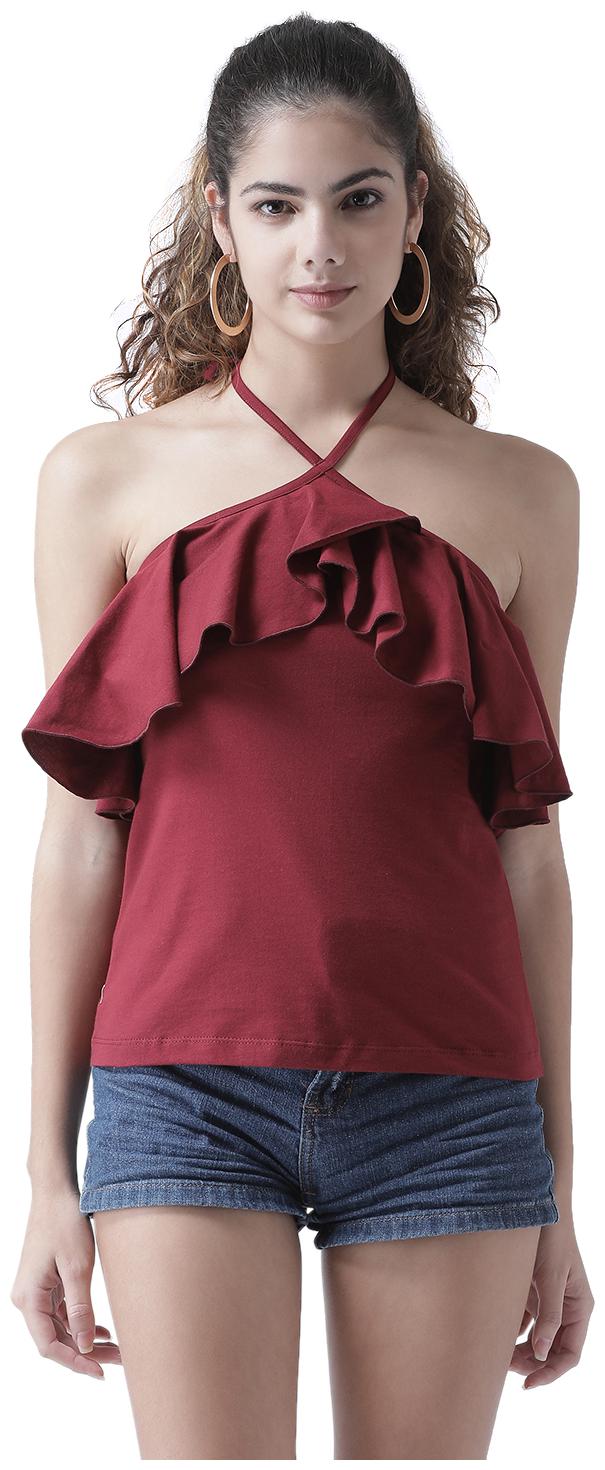 

Texco Women Solid Regular top - Maroon