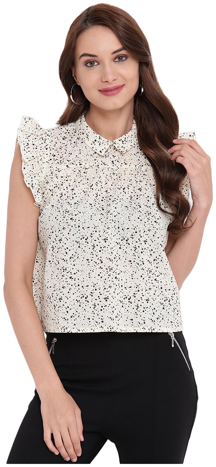 

Texco Women Printed Regular top - Beige Black