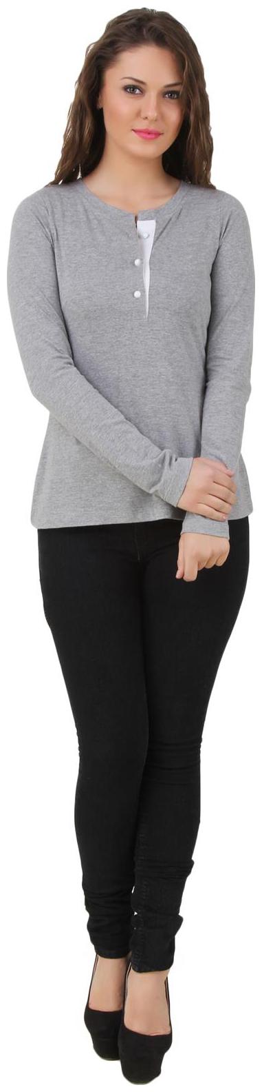 

Texco Cotton Jersey Grey Round Neck Top