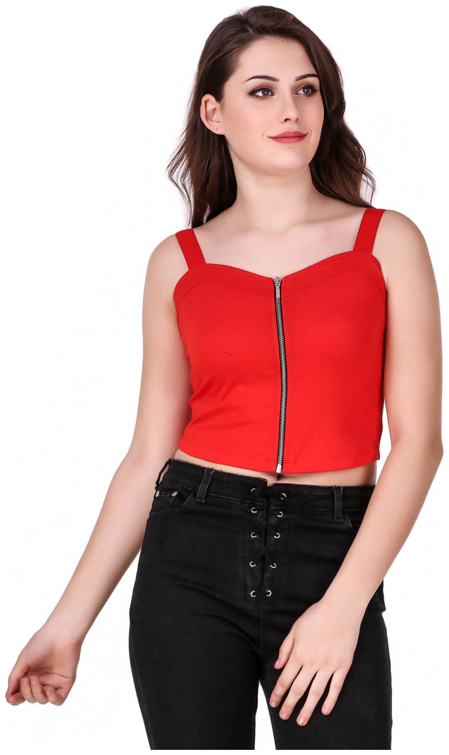 

Texco Women Solid Regular top - Red