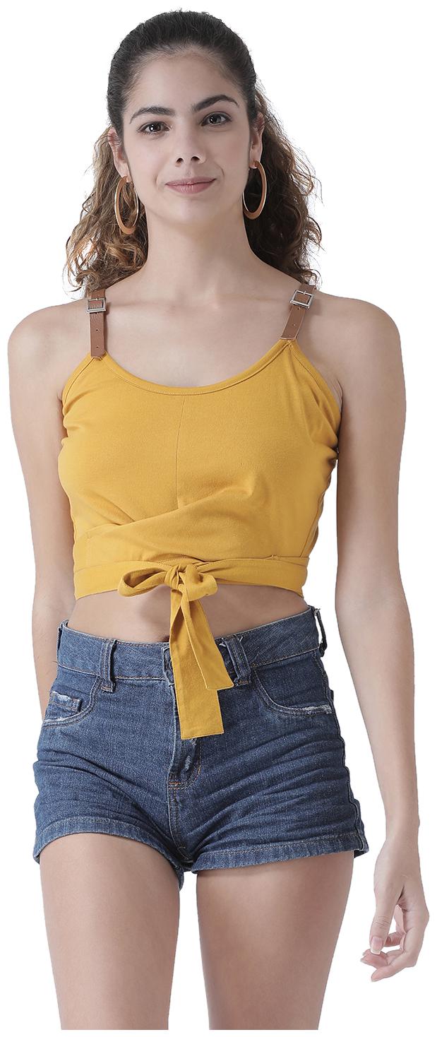 

Texco Women Embellished Regular top - Yellow