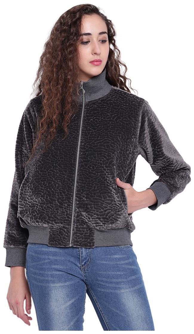 

Texco Women Solid Bomber Jacket - Grey