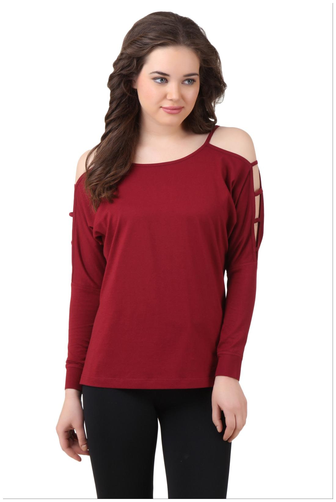 

Texco Women Solid Regular top - Red