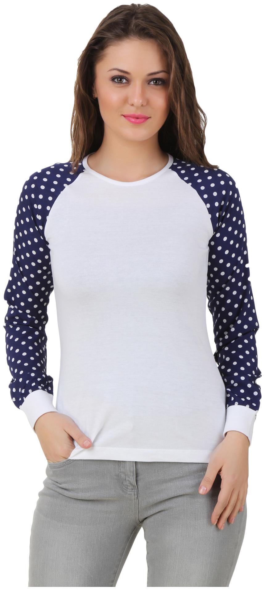 

Texco Dotted Navy White Raglan Sleeve Top