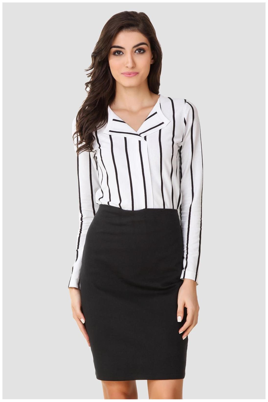 

Texco Formal White Bold Stripe Shirt
