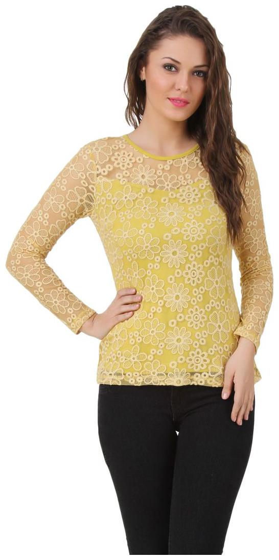 

Texco Women Printed Regular top - Yellow